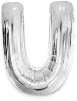 Letter U Silver Foil Balloon 86cm - Party Savers