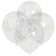 Clear Balloons With Multi Confetti 30cm 6pk - Party Savers