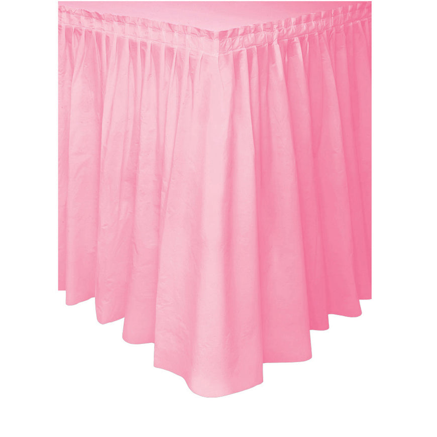 Pastel Pink Plastic Tableskirt 73cm x 4.3m - Party Savers