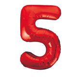 Number 5 Red Foil Balloon 86cm - Party Savers