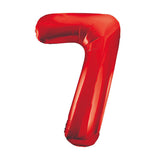 Number 7 Red Foil Balloon 86cm - Party Savers