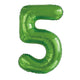 Number 5 Lime Green Foil Balloon 86cm - Party Savers