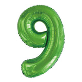 Number 5 Lime Green Foil Balloon 86cm - Party Savers