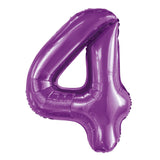 Number 0 Purple Foil Balloon 86cm - Party Savers