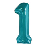 Number 0 Teal Foil Balloon 86cm - Party Savers