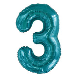 Number 7 Teal Foil Balloon 86cm - Party Savers