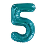 Number 7 Teal Foil Balloon 86cm - Party Savers