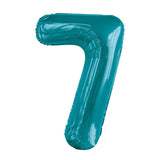 Number 0 Teal Foil Balloon 86cm - Party Savers