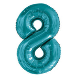 Number 0 Teal Foil Balloon 86cm - Party Savers