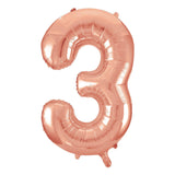 Number 4 Rose Gold Foil Balloon 86cm - Party Savers