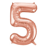 Number 4 Rose Gold Foil Balloon 86cm - Party Savers