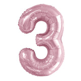 Number 2 Pastel Pink Foil Balloon 86cm - Party Savers