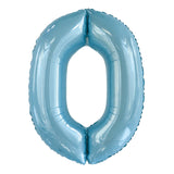 Number 7 Pastel Blue Foil Balloon 86cm - Party Savers