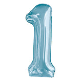 Number 7 Pastel Blue Foil Balloon 86cm - Party Savers