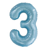 Number 7 Pastel Blue Foil Balloon 86cm - Party Savers