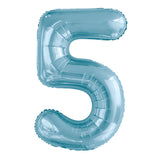 Number 2 Pastel Blue Foil Balloon 86cm - Party Savers