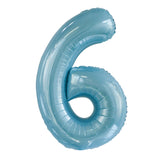 Number 7 Pastel Blue Foil Balloon 86cm - Party Savers