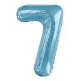 Number 2 Pastel Blue Foil Balloon 86cm - Party Savers