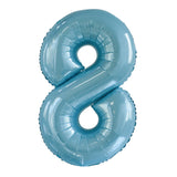 Number 7 Pastel Blue Foil Balloon 86cm - Party Savers