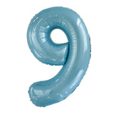 Number 7 Pastel Blue Foil Balloon 86cm - Party Savers