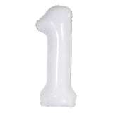 Number 1 White Foil Balloon 86cm - Party Savers