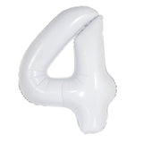 Number 4 White Foil Balloon 86cm - Party Savers