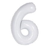 Number 6 White Foil Balloon 86cm - Party Savers