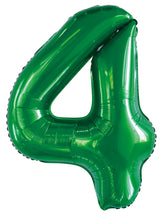 Number 4 Emerald Green Foil Balloon 86cm Each