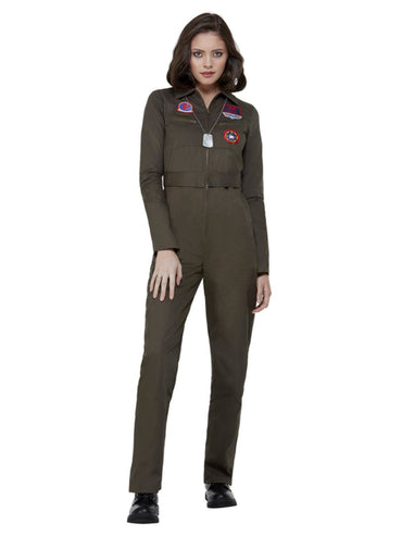 Womens Costume - Top Gun Ladies Khaki Costume - Party Savers