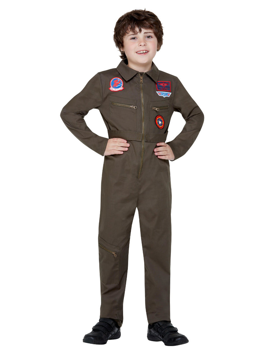 Boys Costume - Top Gun Khaki Costume - Party Savers