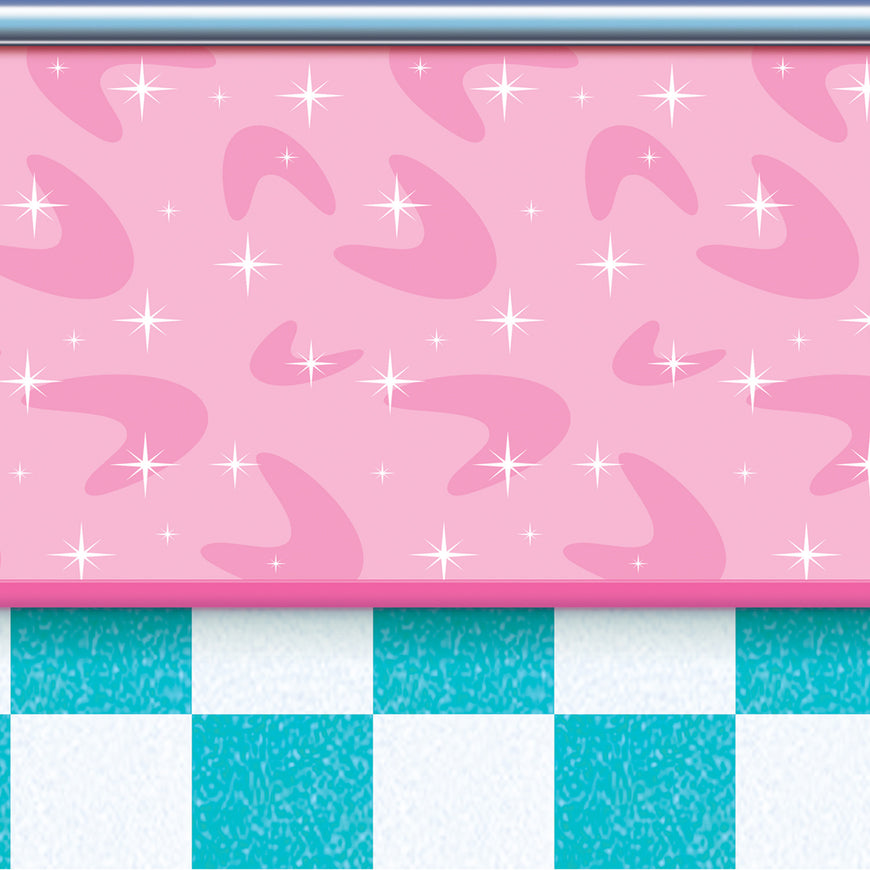 50's Soda Shop Backdrop 1.21m x 9m - Party Savers