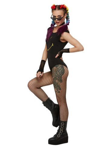 Women's Costume - Black Smiley Bodysuit