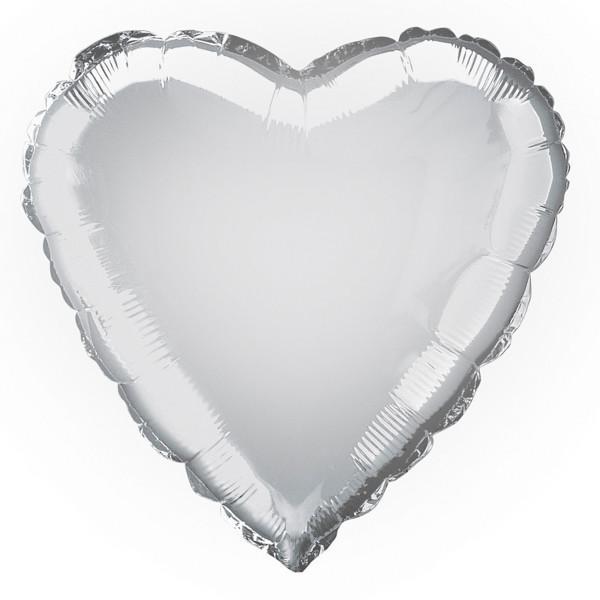 White Heart Foil Balloon 45cm - Party Savers