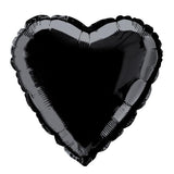 Black Heart Foil Balloon 45cm - Party Savers