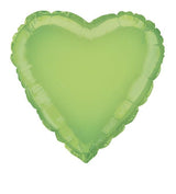 Lime Green Heart Foil Balloon 45cm - Party Savers