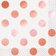 Rose Gold Foil Stamped Dots Beverage Napkins 16pk - Party Savers