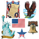 Patriotic Cutouts 8in to 18in 6pk - Party Savers