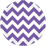 Chevron Round Paper Plates 17cm 8pk