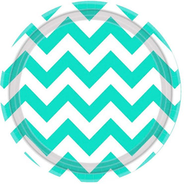 Chevron Round Paper Plates 17cm 8pk