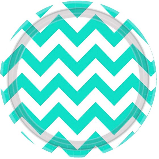 Chevron Round Paper Plates 17cm 8pk