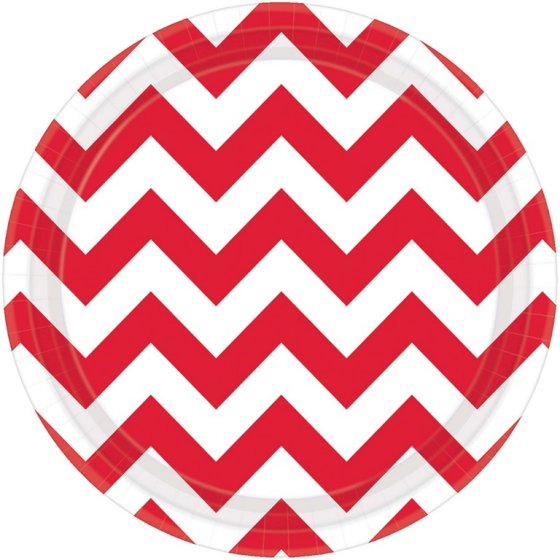 Chevron Round Paper Plates 17cm 8pk