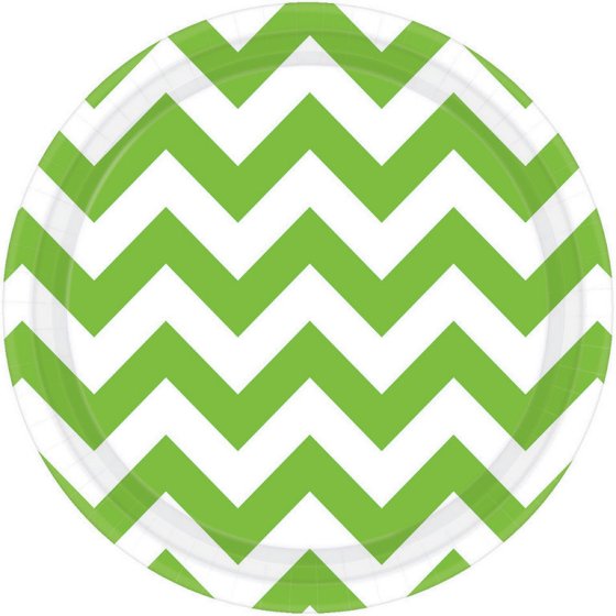 Chevron Round Paper Plates 17cm 8pk