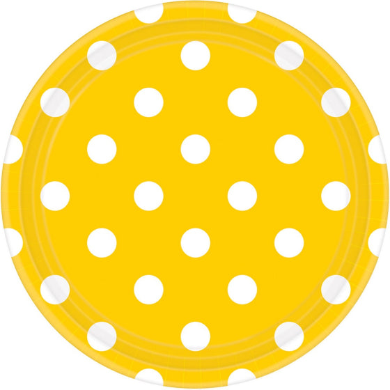 Dots 17cm Round Paper Plates 8pk