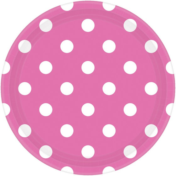 Dots 17cm Round Paper Plates 8pk