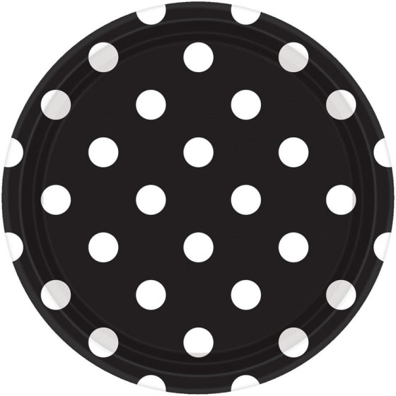 Dots 17cm Round Paper Plates 8pk