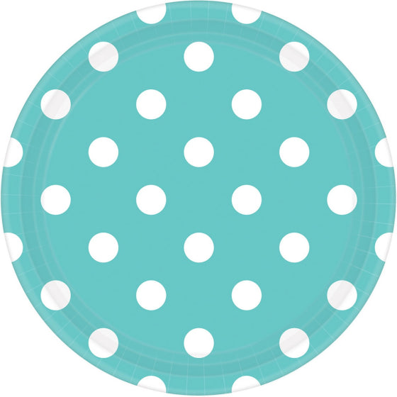 Dots 17cm Round Paper Plates 8pk