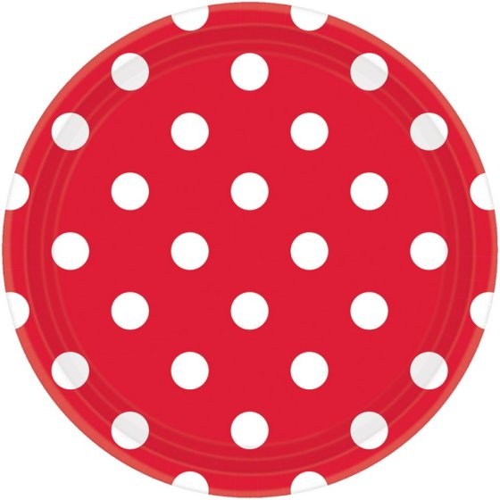 Dots 17cm Round Paper Plates 8pk