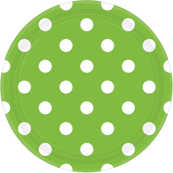 Dots 17cm Round Paper Plates 8pk