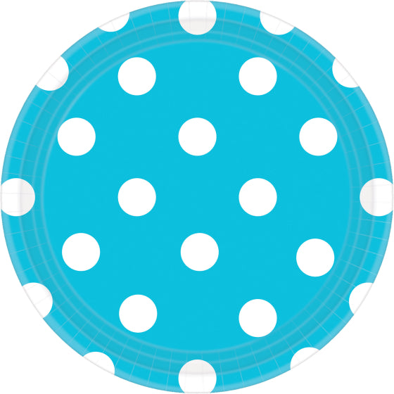 Dots 17cm Round Paper Plates 8pk