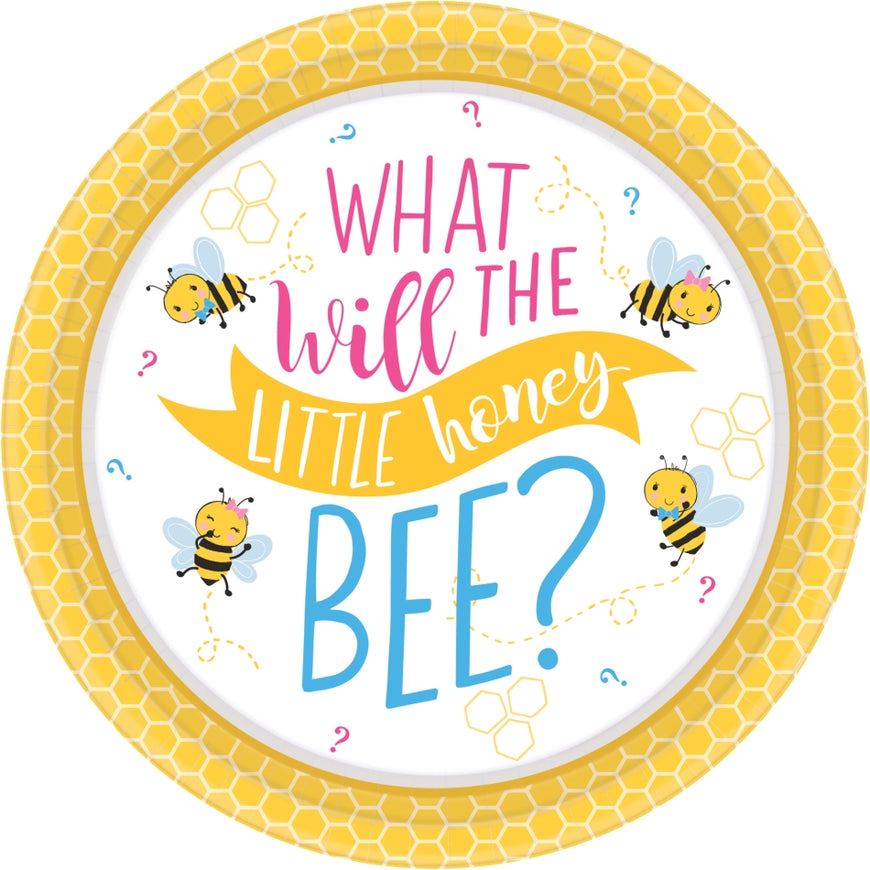 What Will it Bee? Round Plates 17.7cm 8pk - Party Savers